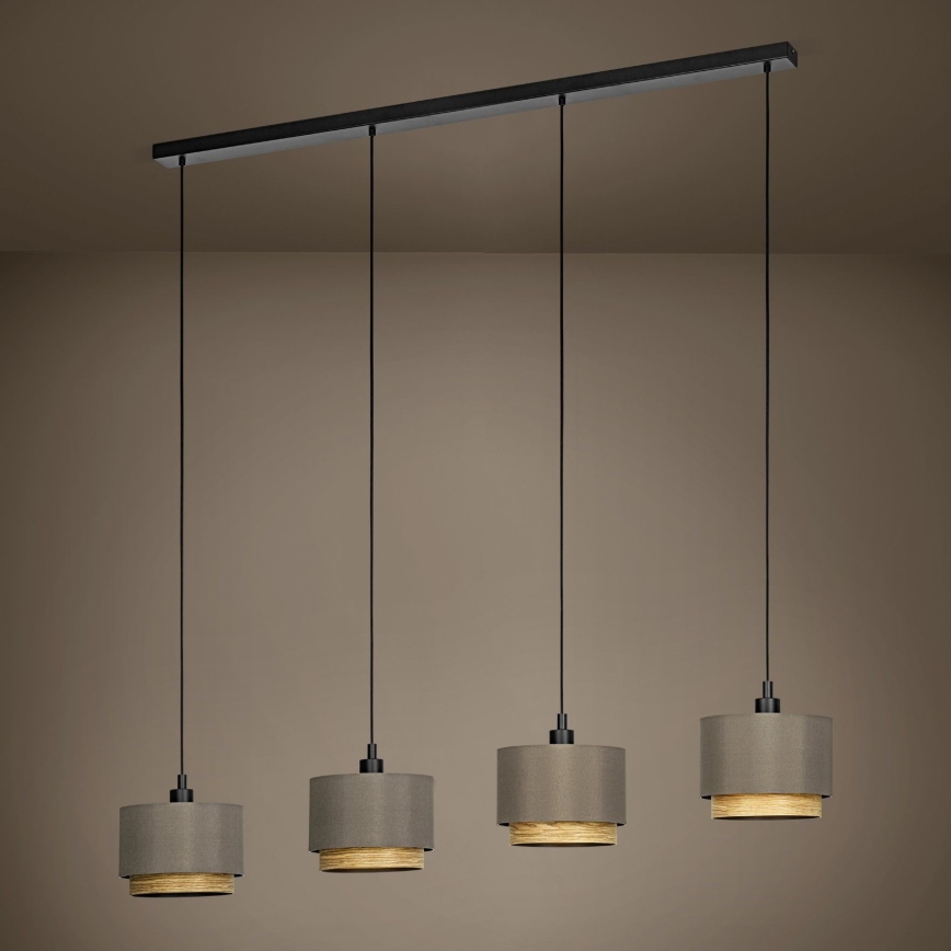 Eglo - Suspension filaire 4xE27/40W/230V marron