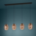 Eglo - Suspension filaire 4xE27/40W/230V marron