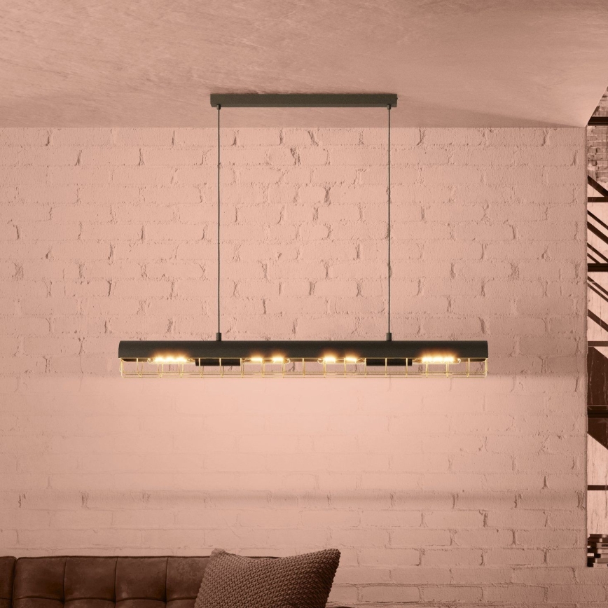Eglo - Suspension filaire 4xE27/40W/230V noir/doré