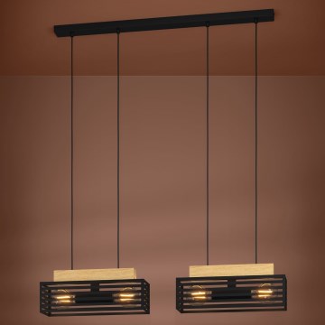 Eglo - Suspension filaire 4xE27/40W/230V noir/marron