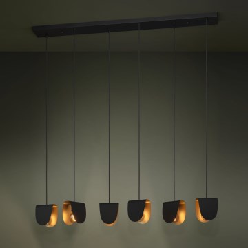 Eglo - Suspension filaire 6xE27/40W/230V noir/doré