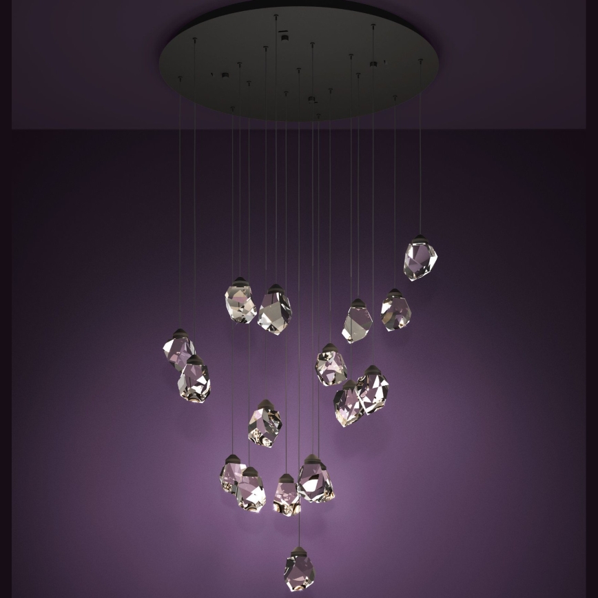 Eglo - Suspension filaire à intensité variable 17xLED/3W/230V 3000K noir/transparent