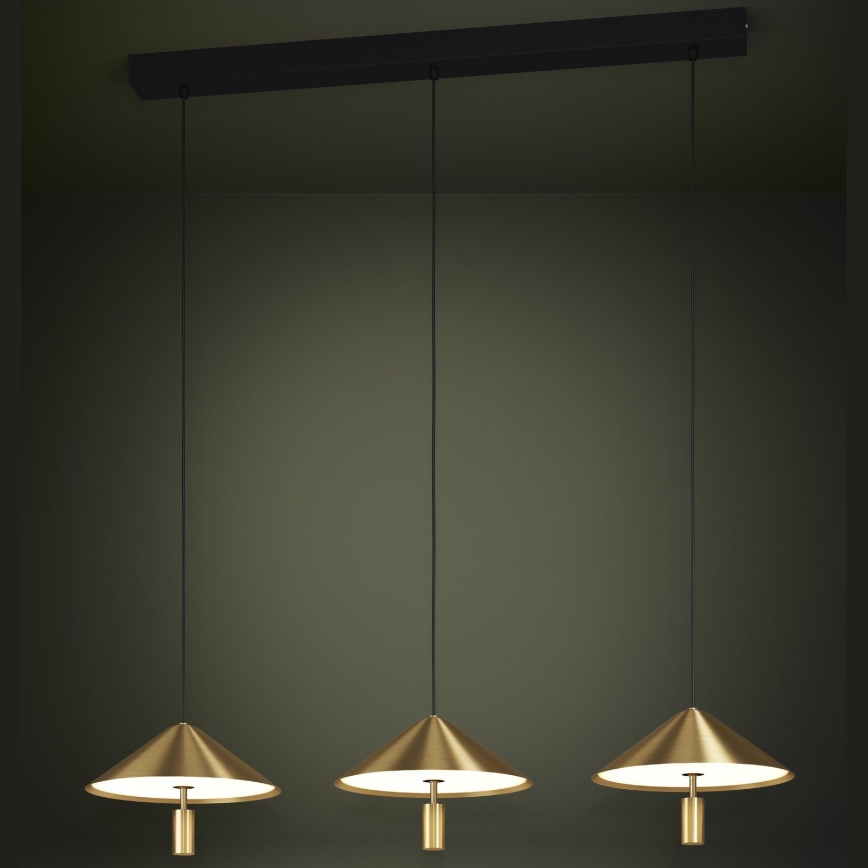 Eglo - Suspension filaire à intensité variable 3xLED/12W/230V 3000K doré
