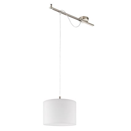 Eglo - Suspension filaire LED CALCENA 1xE27/60W/230V chrome mat/blanc