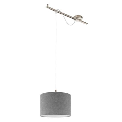 Eglo - Suspension filaire LED CALCENA 1xE27/60W/230V chrome/gris