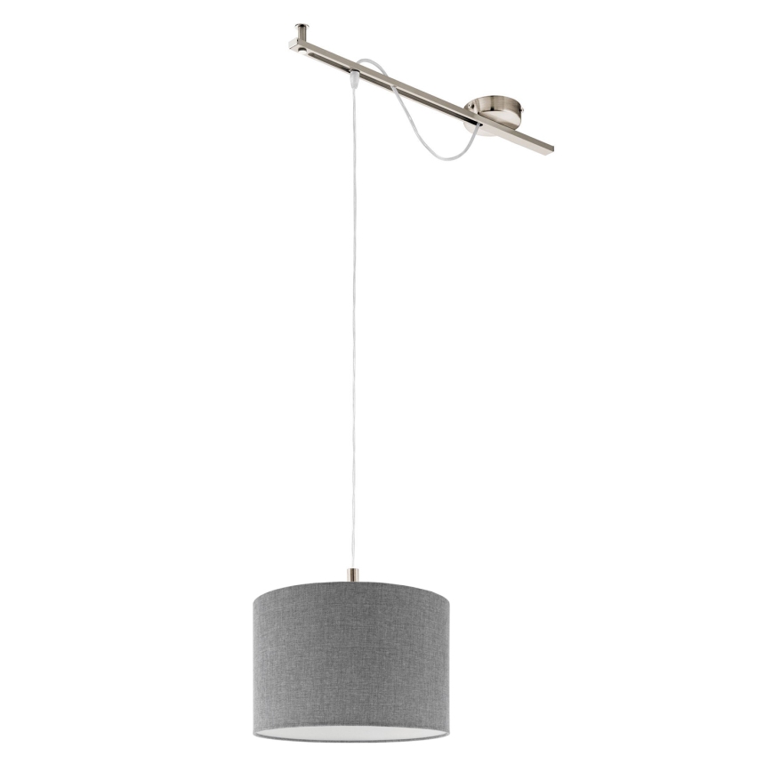Eglo - Suspension filaire LED CALCENA 1xE27/60W/230V chrome/gris