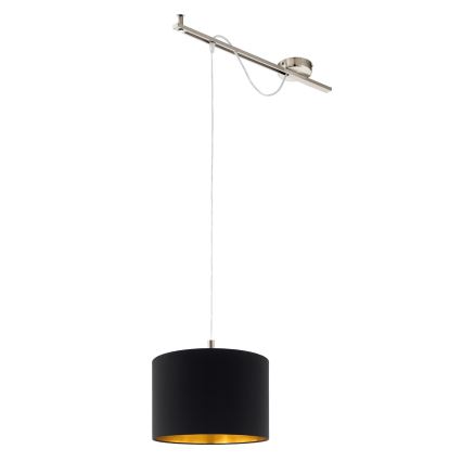 Eglo - Suspension filaire LED CALCENA 1xE27/60W/230V chrome/noir