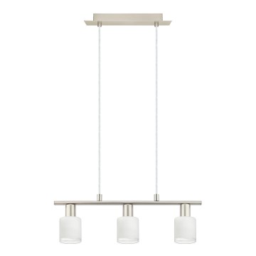 Eglo - Suspension filaire LED MY CHOICE 3xE14/4W/230V chrome mat/blanc