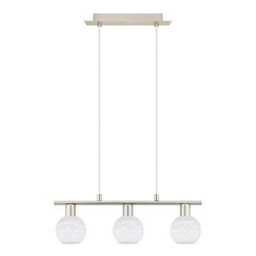 Eglo - Suspension filaire LED MY CHOICE 3xE14/4W/230V chrome mat/blanc