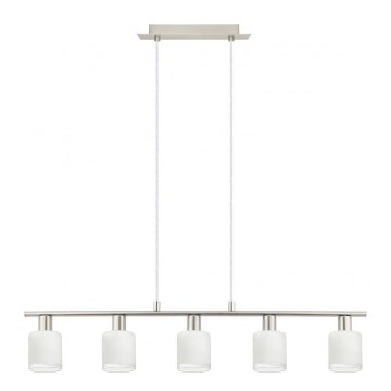 Eglo - Suspension filaire LED MY CHOICE 5xE14/4W/230V chrome mat/blanc