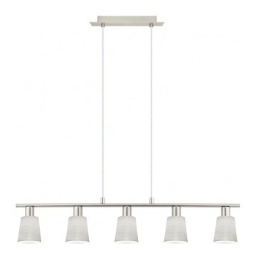 Eglo - Suspension filaire LED MY CHOICE 5xE14/4W/230V chrome mat/crème
