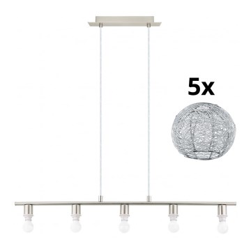 Eglo - Suspension filaire LED MY CHOICE 5xE14/4W/230V chrome mat