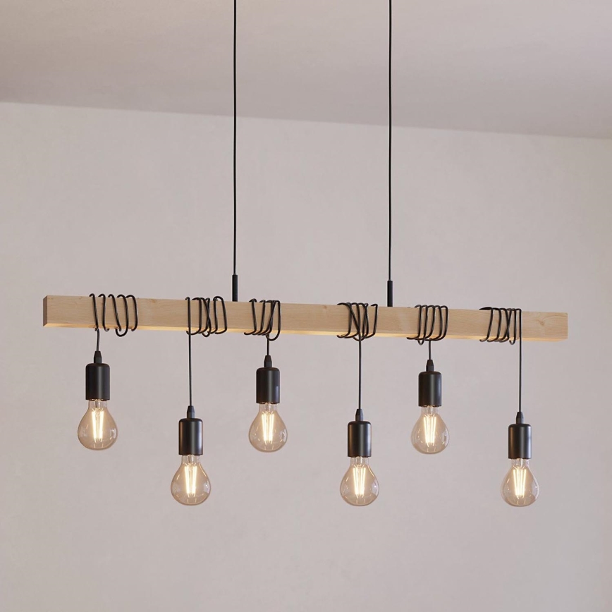 Eglo - Suspension filaire TOWNSHEND 6xE27/60W/230V