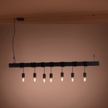 Eglo - Suspension filaire TOWNSHEND 7xE27/40W/230V noir