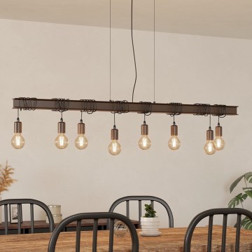 Eglo - Suspension filaire TOWNSHEND 8xE27/60W/230V