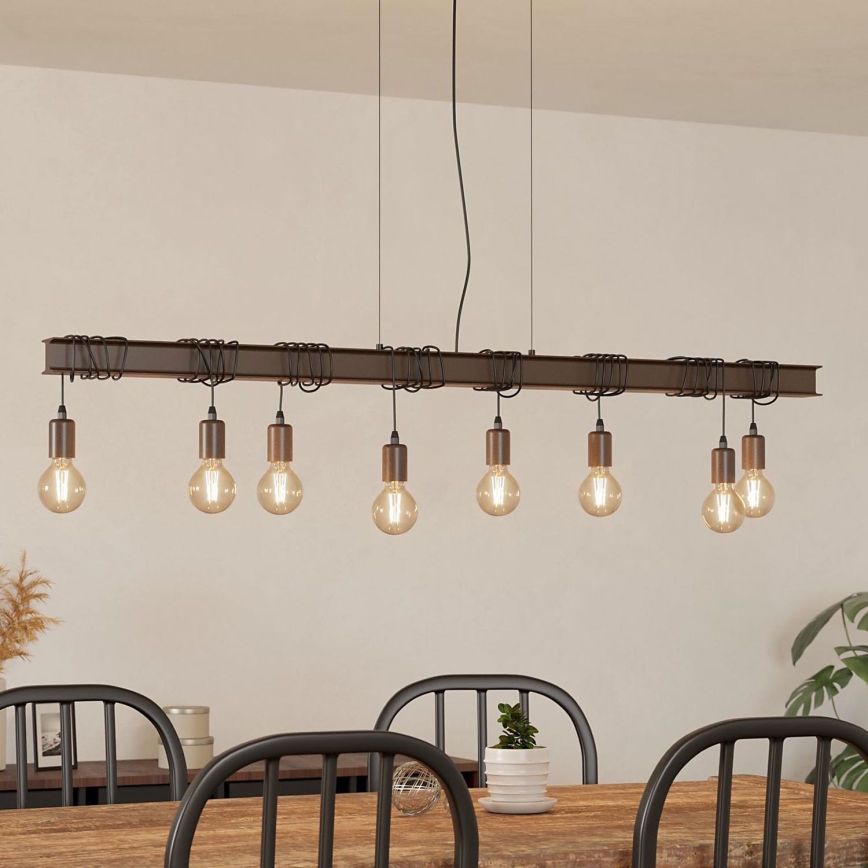 Eglo - Suspension filaire TOWNSHEND 8xE27/60W/230V