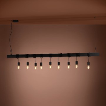 Eglo - Suspension filaire TOWNSHEND 9xE27/40W/230V noir