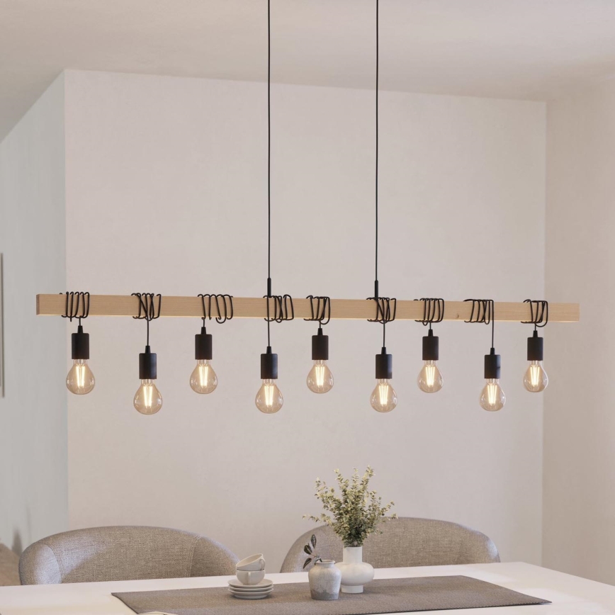 Eglo - Suspension filaire TOWNSHEND 9xE27/60W/230V