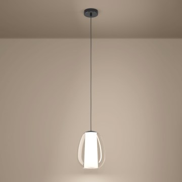 Eglo - Suspension LED dimmable sur câble LED/7W/230V + LED/1,6W 2200-6500K chrome noir