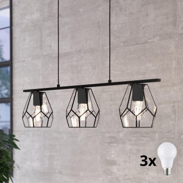 Eglo - Suspension LED sur câble 3xE27/40W/230V