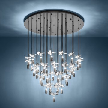Eglo - Suspension LED sur câble 43xLED/2,1W/230V 2200/3000/4000K chrome brillant