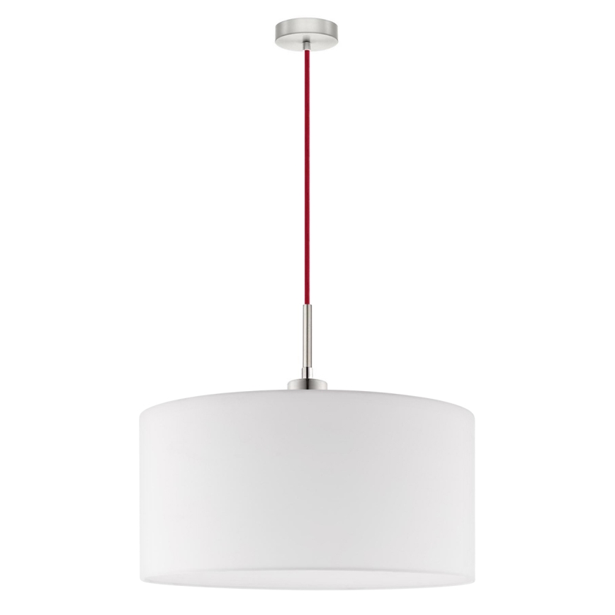 Eglo - Suspension LED sur câble TUNJA 1xE27/60W/230V blanche