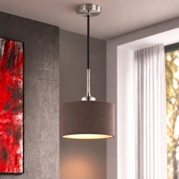 Eglo - Suspension LED sur câble TUNJA 1xE27/60W/230V Ø 20 cm marron/noir