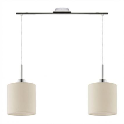 Eglo - Suspension LED sur câble TUNJA 2xE27/60W/230V crème