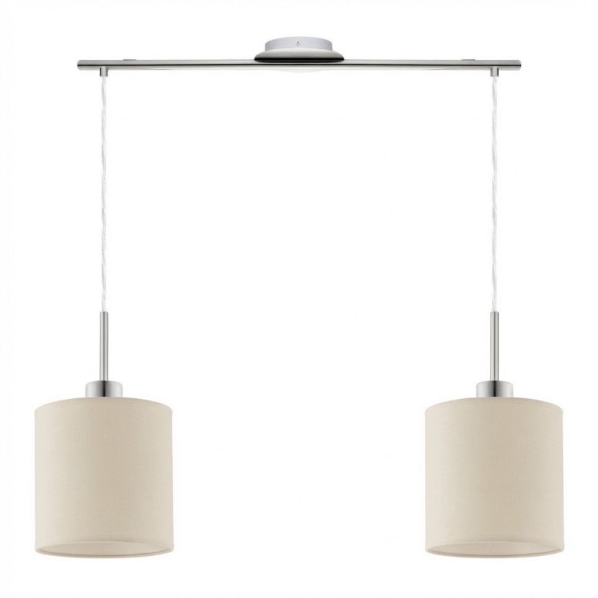 Eglo - Suspension LED sur câble TUNJA 2xE27/60W/230V crème