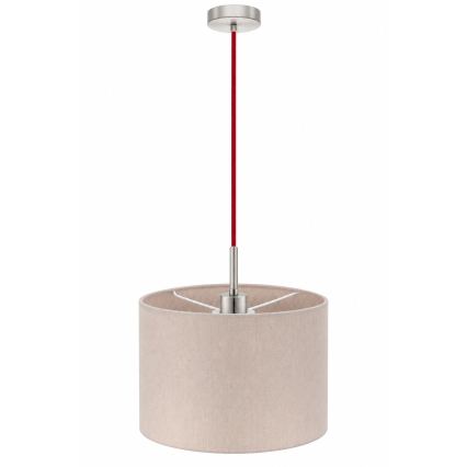 Eglo - Suspension LED TUNJA sur câble 1xE27/60W/230V Ø 20 cm beige/rouge