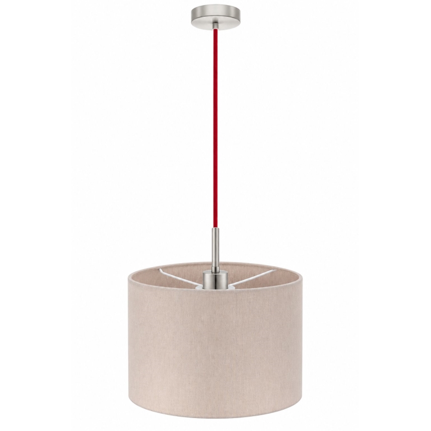 Eglo - Suspension LED TUNJA sur câble 1xE27/60W/230V Ø 20 cm beige/rouge