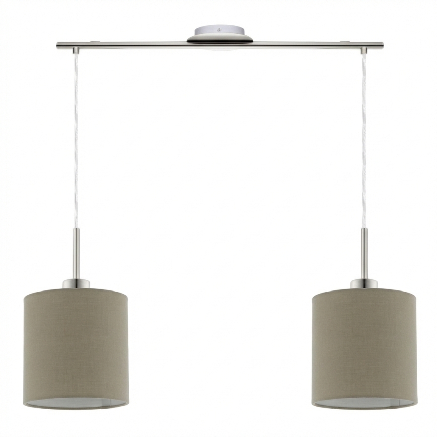 Eglo - Suspension LED TUNJA sur câble 2xE27/60W/230V taupe