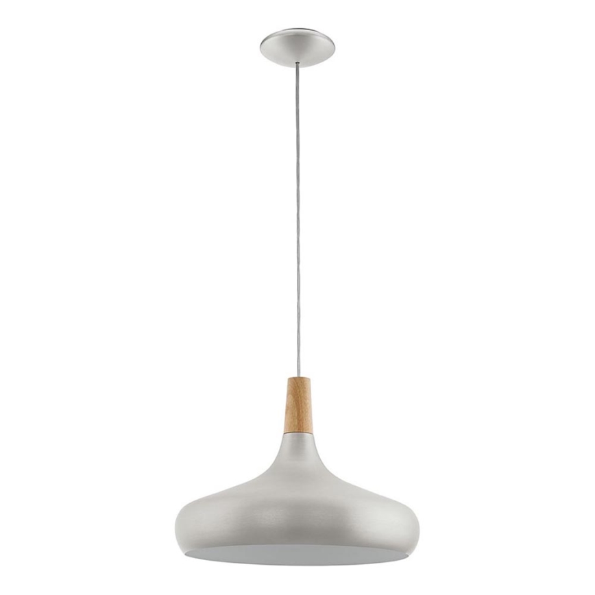 Eglo - Suspension sur câble 1xE27/40W/230V Ø 40 cm argenté