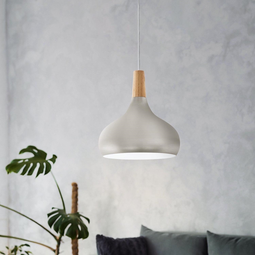 Eglo - Suspension sur câble 1xE27/60W/230V Ø 28 cm argentée