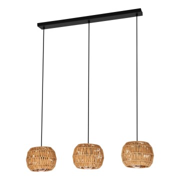 Eglo - Suspension sur câble 3xE27/40W/230V marron
