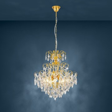 Eglo - Suspension sur chaine 5xE14/25W/230V doré