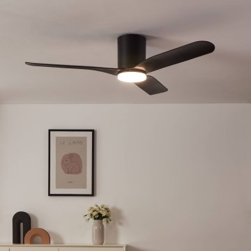 Eglo - Ventilateur de plafond LED à intensité variable/17W/230V Ø 132 cm noir + télécommande