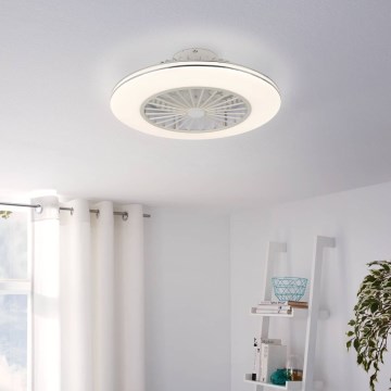 Eglo - Ventilateur de plafond LED dimmable 3xLED/12,6W/230V Ø 55 cm blanc + télécommande