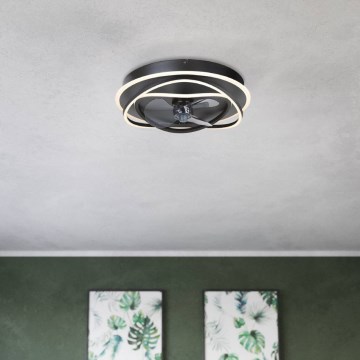 Eglo - Ventilateur de plafond LED dimmable 4xLED/9W/230V 2700-6500K Ø 50 cm noir + télécommande