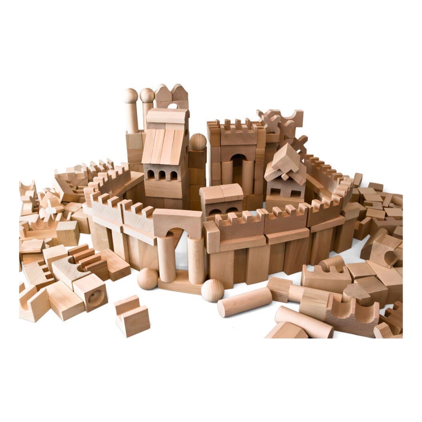 EkoToys - Blocs en bois naturel 220 pcs