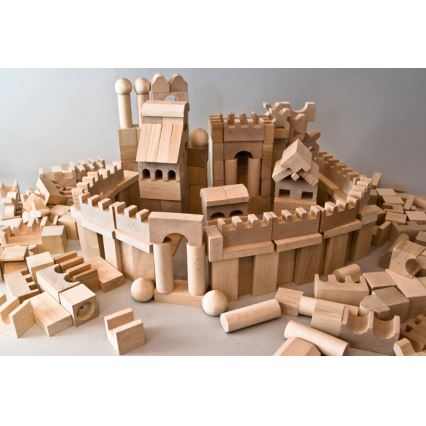 EkoToys - Blocs en bois naturel 220 pcs