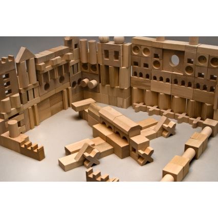 EkoToys - Blocs en bois naturel 220 pcs
