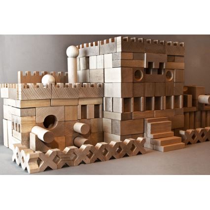 EkoToys - Blocs en bois naturel 220 pcs