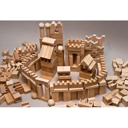 EkoToys - Blocs en bois naturel 220 pcs