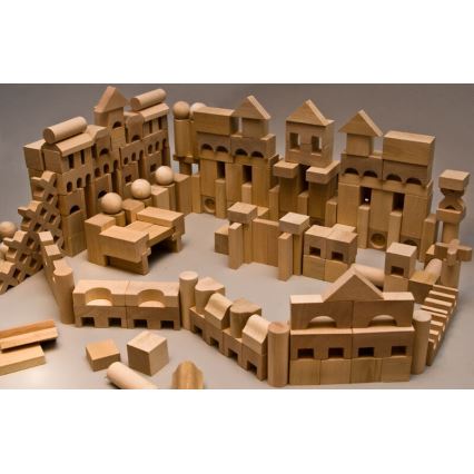 EkoToys - Blocs en bois naturel 220 pcs