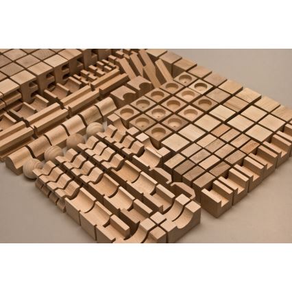EkoToys - Blocs en bois naturel 220 pcs