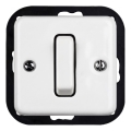 Elhard - Bouton rétro simple en céramique sans cadre n° 1/0 blanc