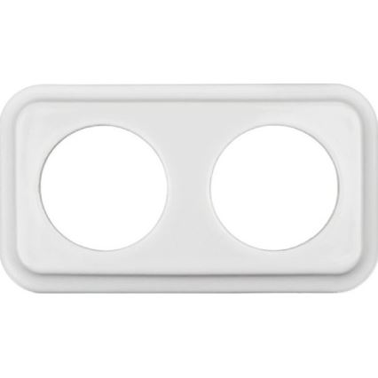 Elhard - Interrupteur unipolaire rétro en céramique n° 1 et prise 230 V avec cadre blanc