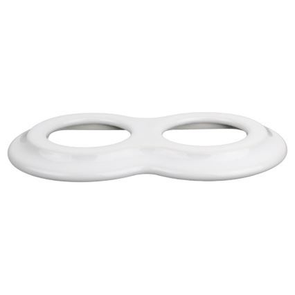 Elhard - Prise double rétro en céramique pour usage domestique avec cadre SCHUKO 230V, blanche