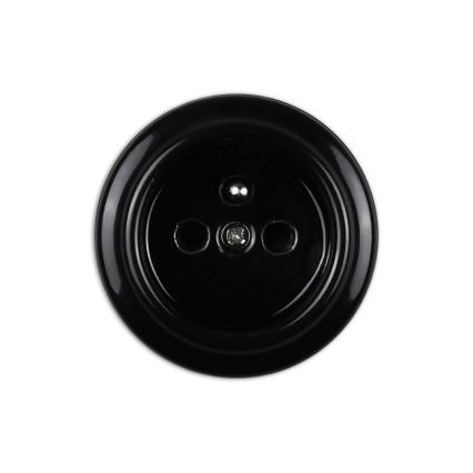 Elhard - Prise murale double en céramique rétro pour usage domestique avec cadre, 230 V, noire